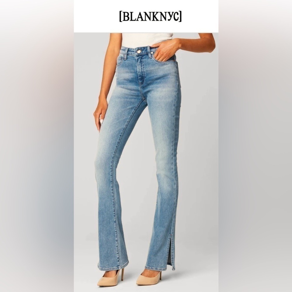 🔥NEW BLANK NYC Hoyt HighRise Western Boho Mini Flare Split Hem Jeans size 29 NWT